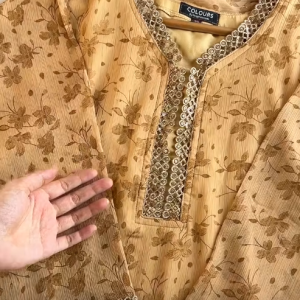 Light bronze floral kurti