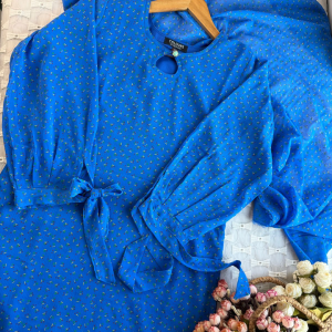 Royal blue floral kurti