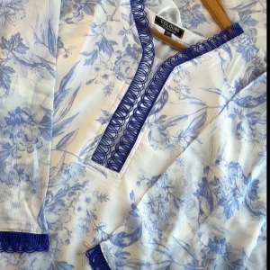 cobalt lace kurti