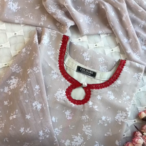 red lace kurti