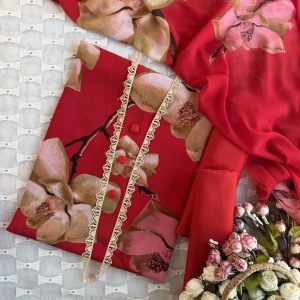 Scarlet red floral