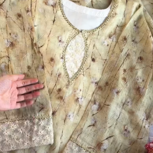 gold brown flora kurti