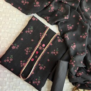Black Flower Print