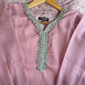 pastel stone lace kurti