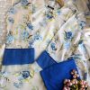 bright blue rose kurti