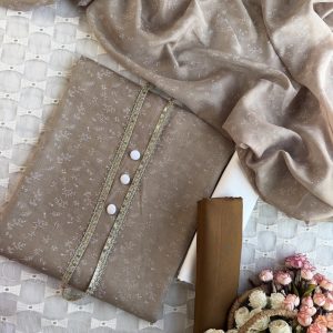 beige white print
