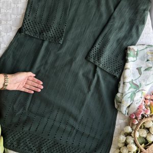 Dark Green Chikankari
