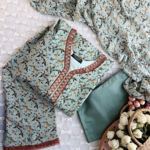 sage floral kurti