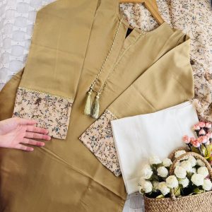plain goldenish kurti