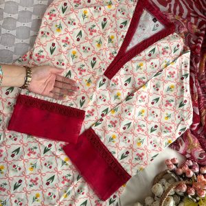 ribbon flora kurti