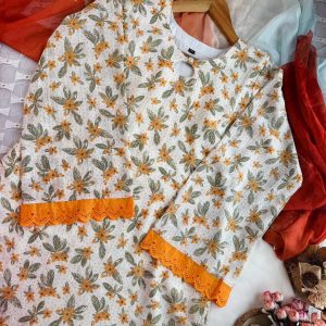 bashonti flower kurti