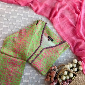 lemon pink kurti