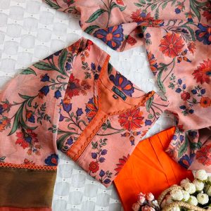 rust orange flora kurti