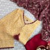 yellow cream floral kurti