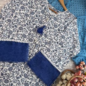 indigo blue print kurti