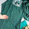 teal gold print kurti