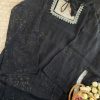 black faint flora kurti