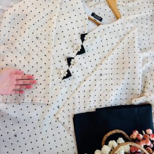 white black dot kurti