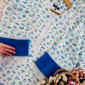 Cloud blue floral kurti