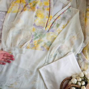flower paint kurti