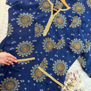 Navy blue printed kurti