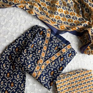 ajrakh navy joypuri 3pc