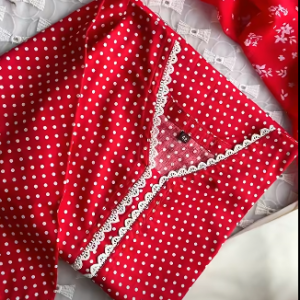 Red Ball Print Kurti
