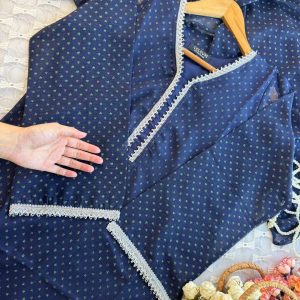 Blue micro print kurti