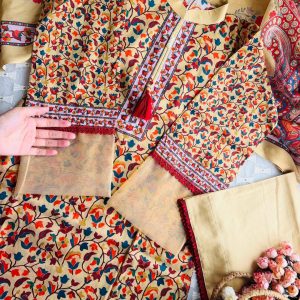 Sunehri floral 3 piece