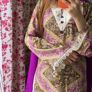 purple nakshi kurti