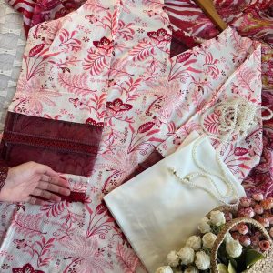 Red maroon floral kurti