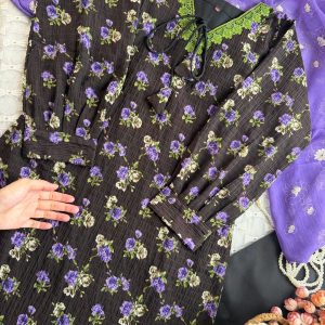 black purple flora kurti