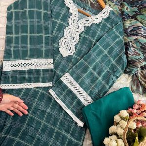 Emerald lattice kurti
