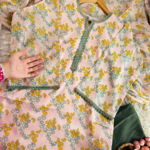 powder pink flora kurti