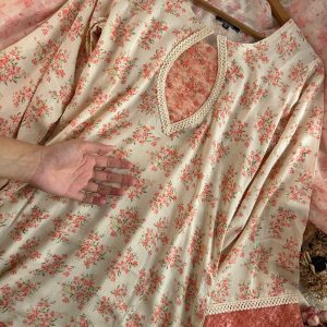 Cream peach kurti