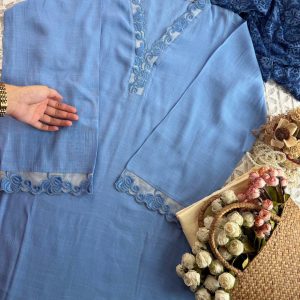 sky rose lace kurti