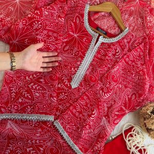 red elegant kurti
