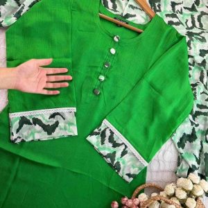 plain green kurti