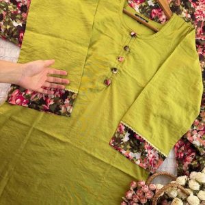 plain olive kurti