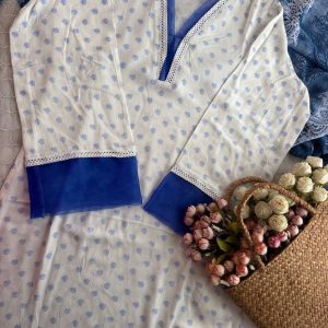 sheer indigo kurti